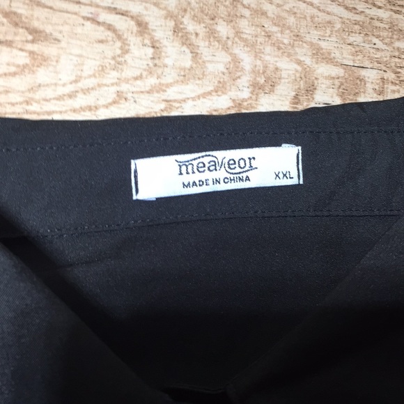 Meaveor Button Down Black Shirt Sz XXL - Picture 4 of 5